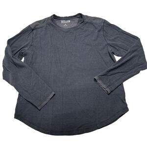 Reclaim Mens XL Gray Long Sleeve 100% Cotton Shirt Casual Minimalist Basic